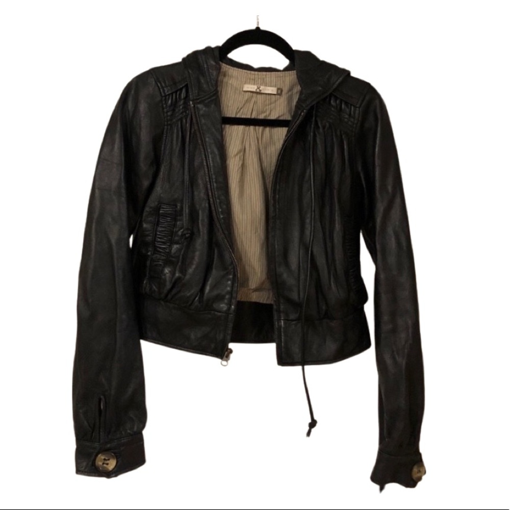 Mike & Chris Hooded Leather Jacket